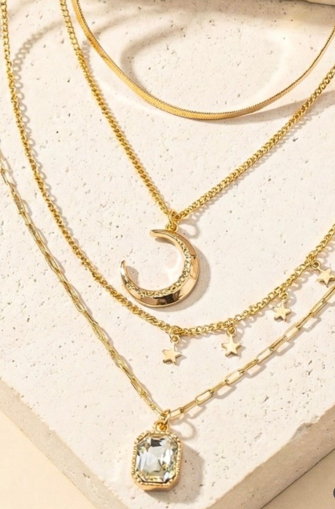 Star & Moon Charm Necklace