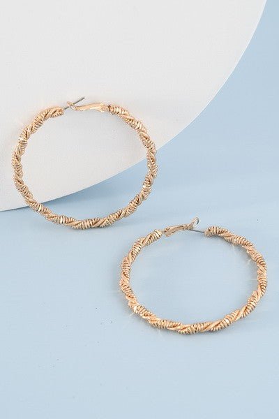 TWISTED WIRED HOOP EARRINGS