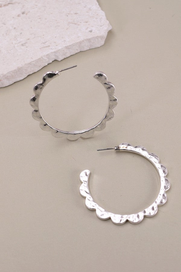 DESIGNED EDGE HOOP EARRINGS