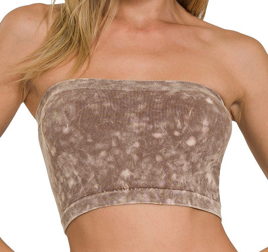 WASHED RIBBED SEAMLESS TUBE TOP