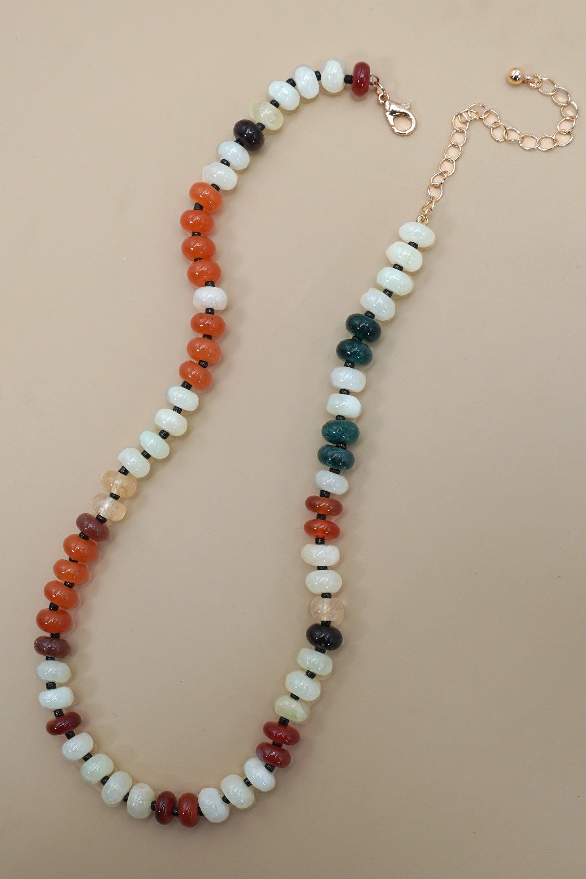 Natural Agate Glass Bead Necklace