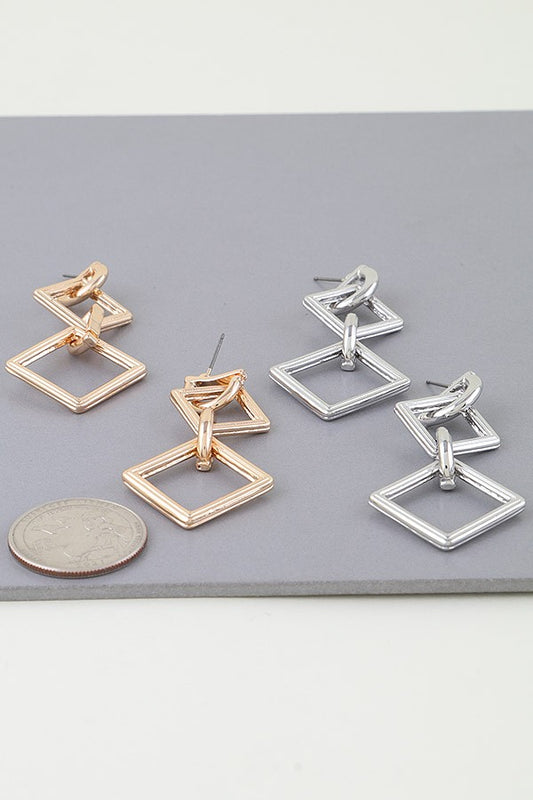 Diamond Chain Drop Earrings