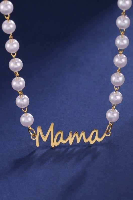18k Stainless Steel Tarnish Free Mama Necklace