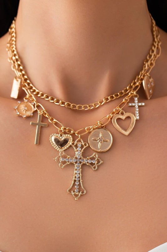 Heart/ Cross Charm Necklace