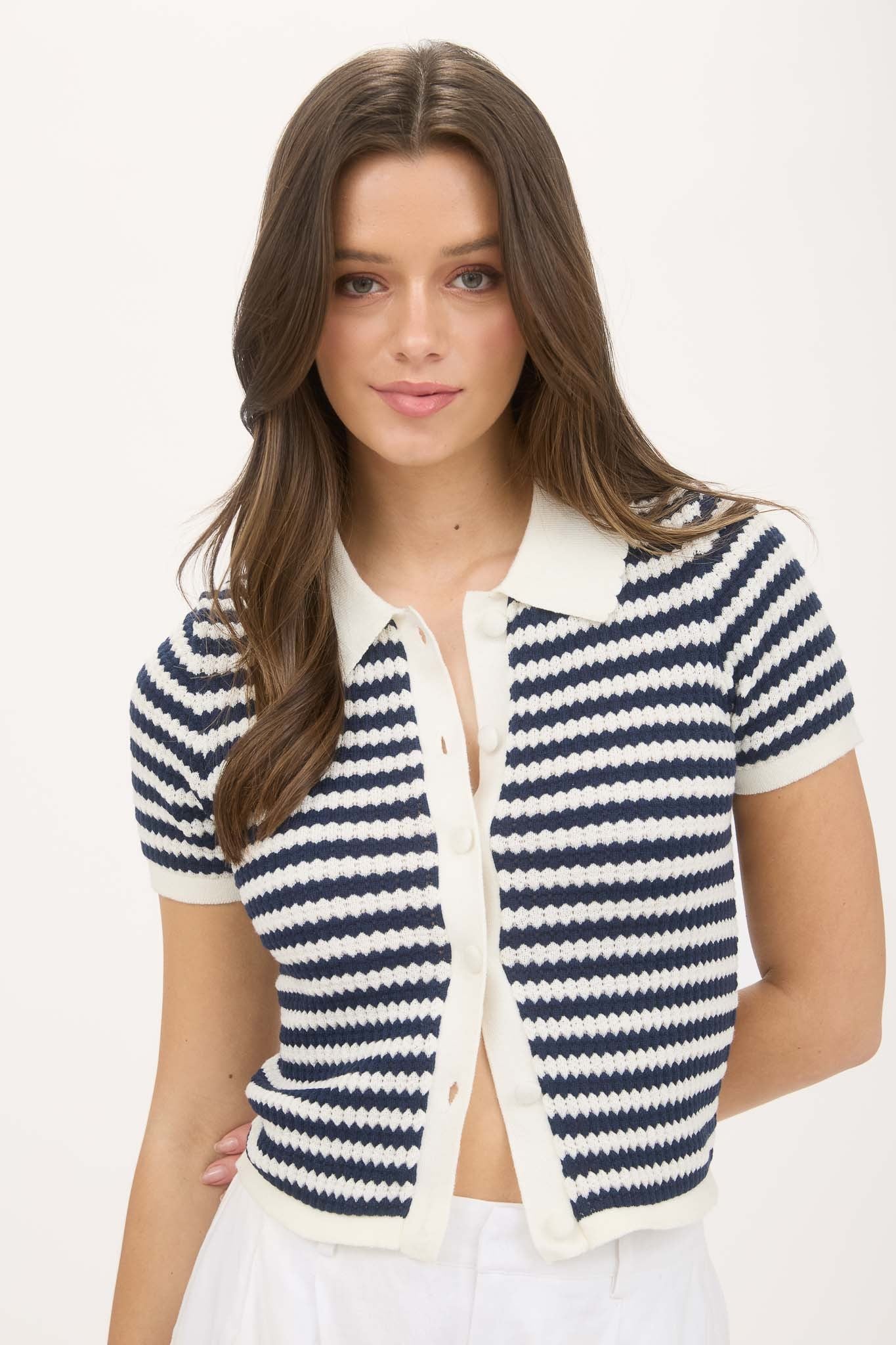 "Navy & Stripes" Top
