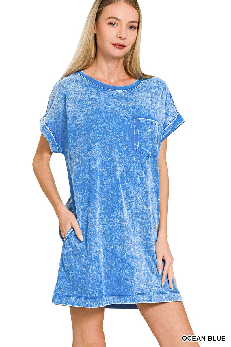Cotton Washed T-shirts Dress