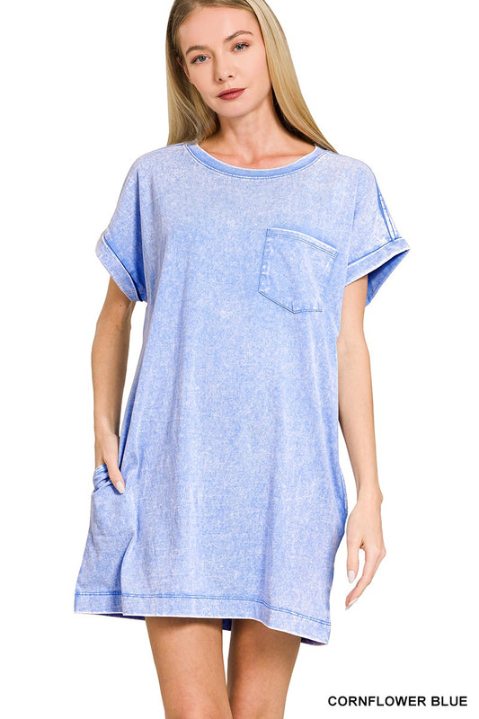 Cotton Washed T-shirts Dress