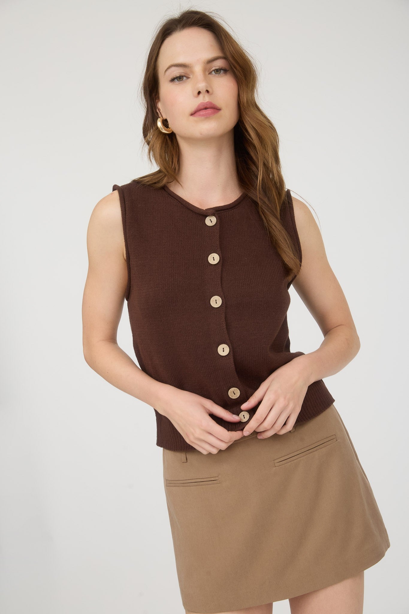 "Raw Edge" Sleeveless Sweater