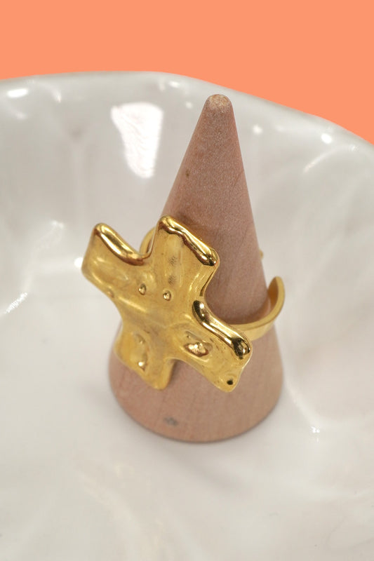 18k Stainless Steel Tarnish Free Cross Rings