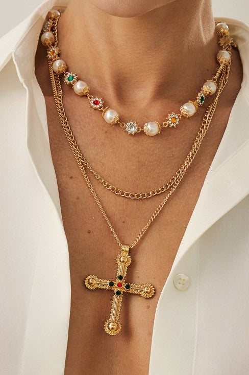Layered Rhinestone Cross