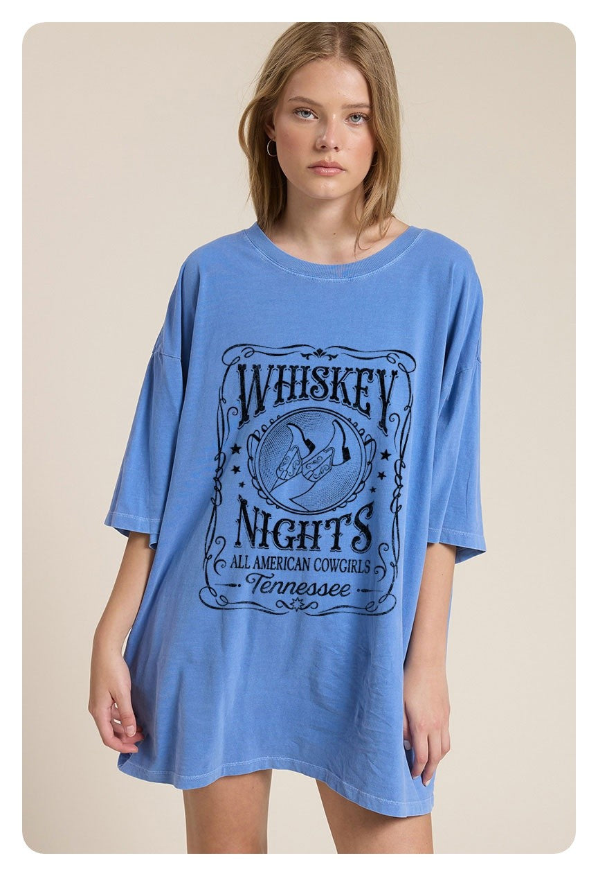 Whiskey Nights Vintage Graphic Top