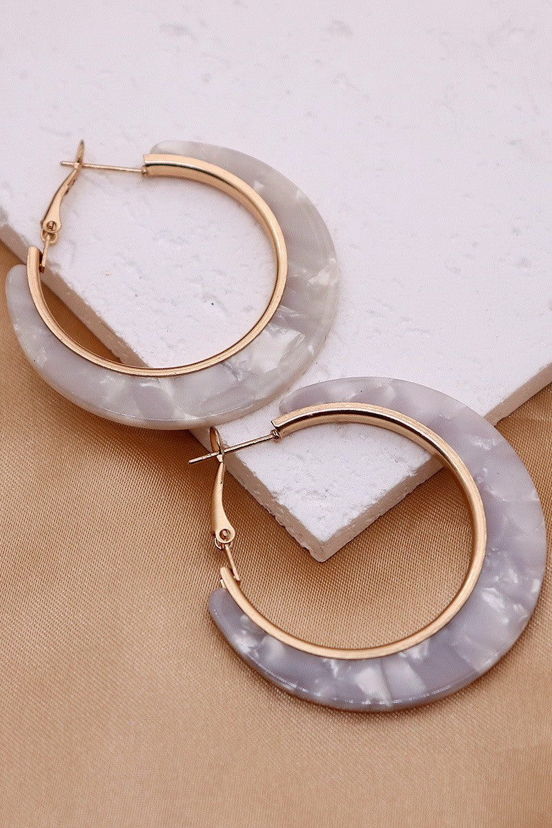 Tortoise Shell Hoop Earrings