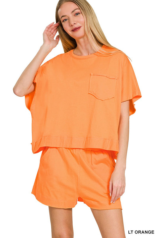Boxy Top & Shorts Set Exposed Seam Boxy Top & Shorts Set
