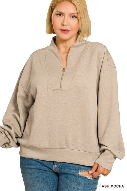 Scuba 1/2 zip Curvy