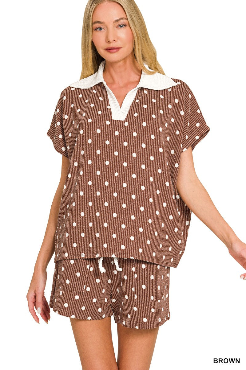 Polka-dot short set