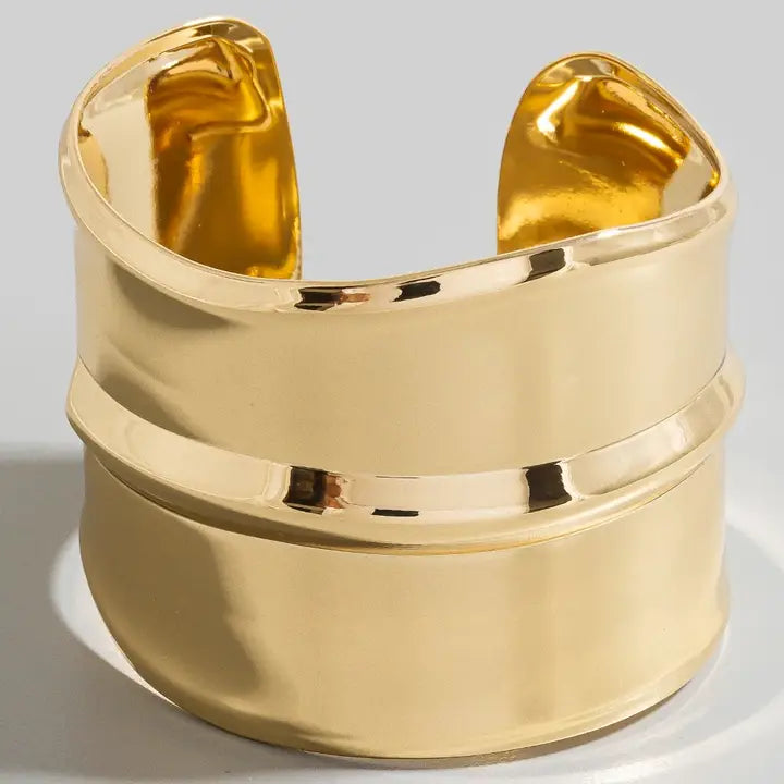 Wide Metallic Cuff Bracelet