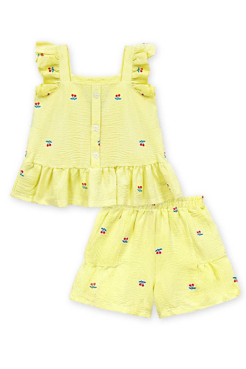 Girl's 2pc Set w/ Cherry Print