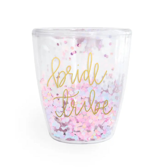 "Bride Tribe" Glitter Wine Glass