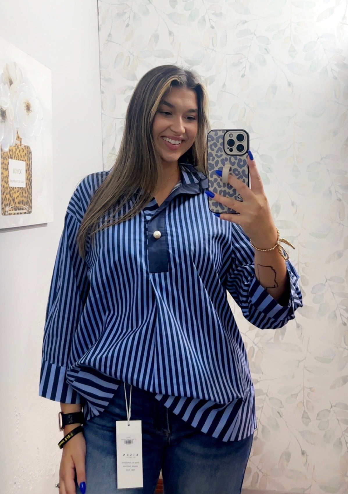 "Pearls & Stripes" Top
