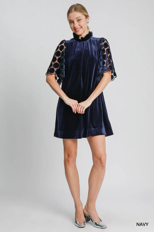 Navy Velvet Dress