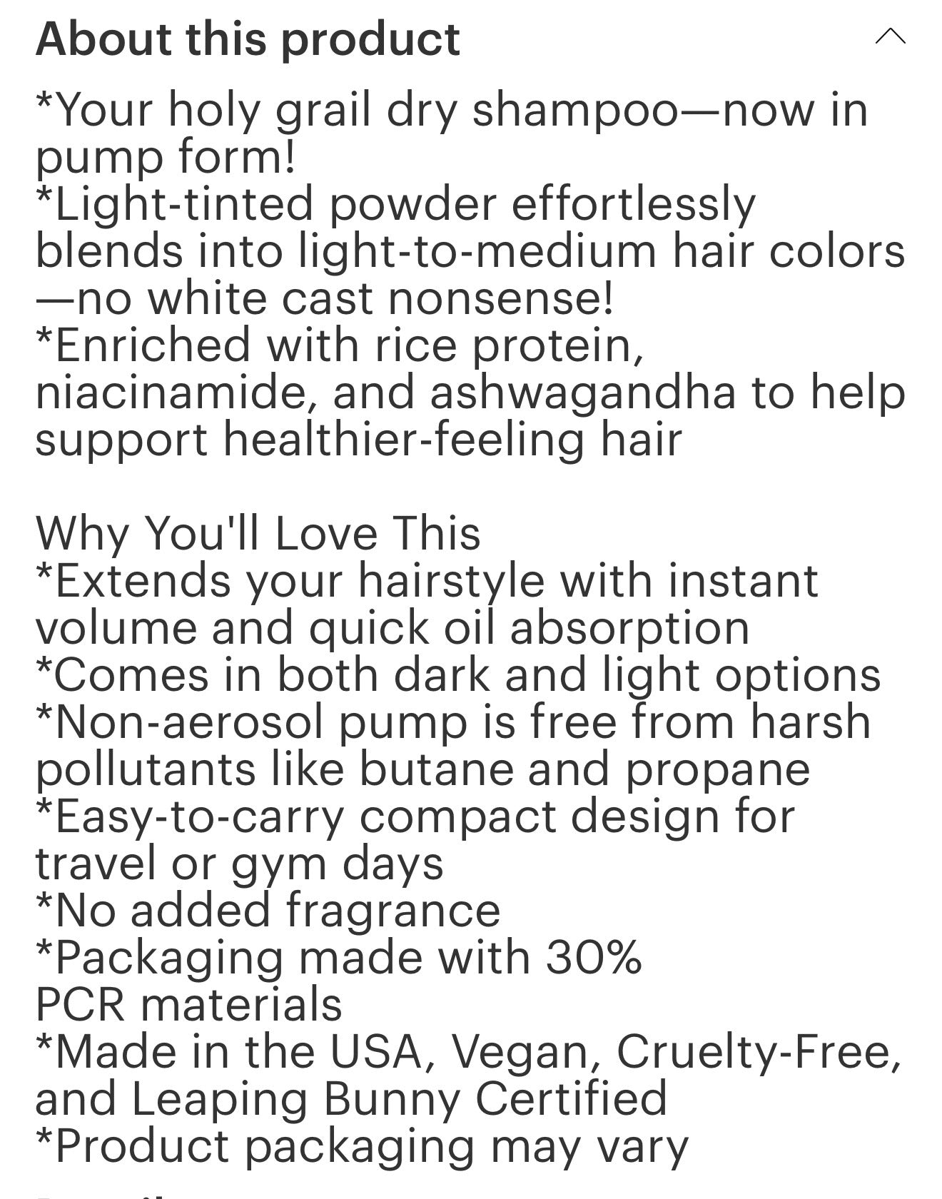 Volumizing Rice Protein Dry Shampoo