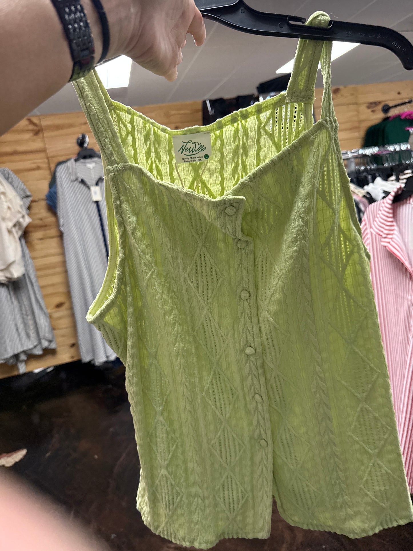 Sleeveless Button Down Top