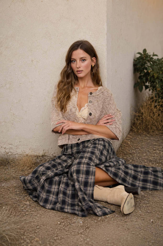 MARLED BUTTON DOWN RAW EDGETOP