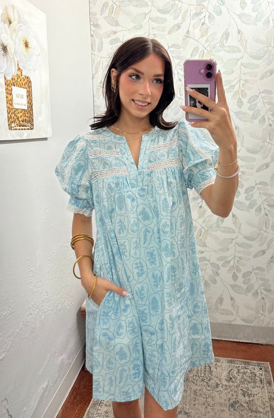 "Botanical Blue" Dress