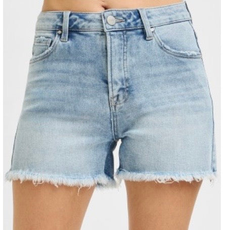 Light Wash Tummy Control Shorts