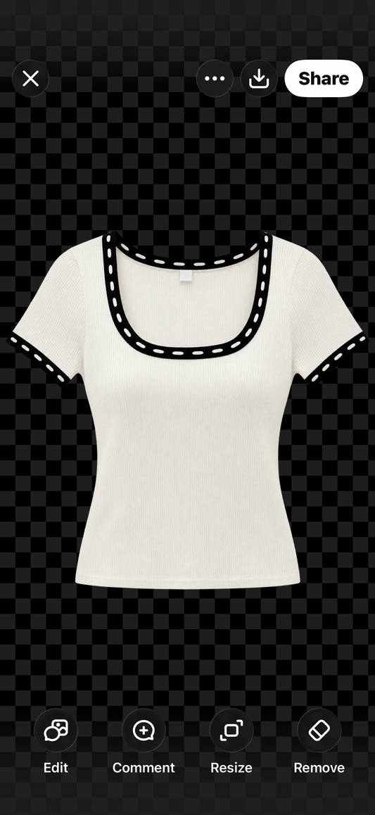"Cream" or "Black" Curvy Top