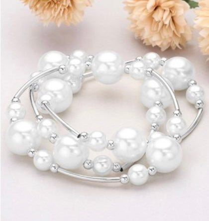 Triple Pearl Ball Bracelets
