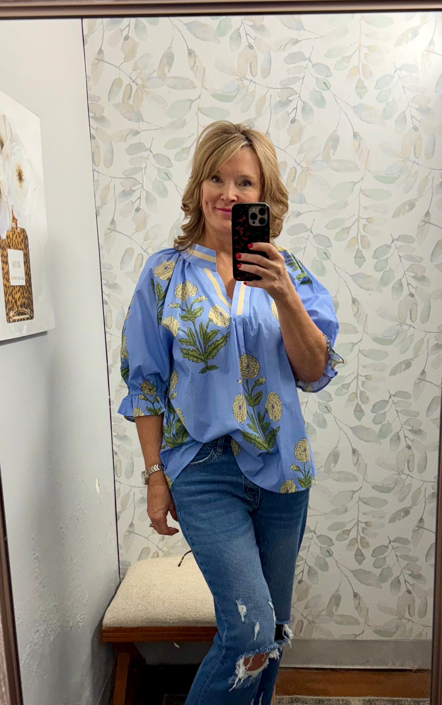 Periwinkle Flowers Curvy Top