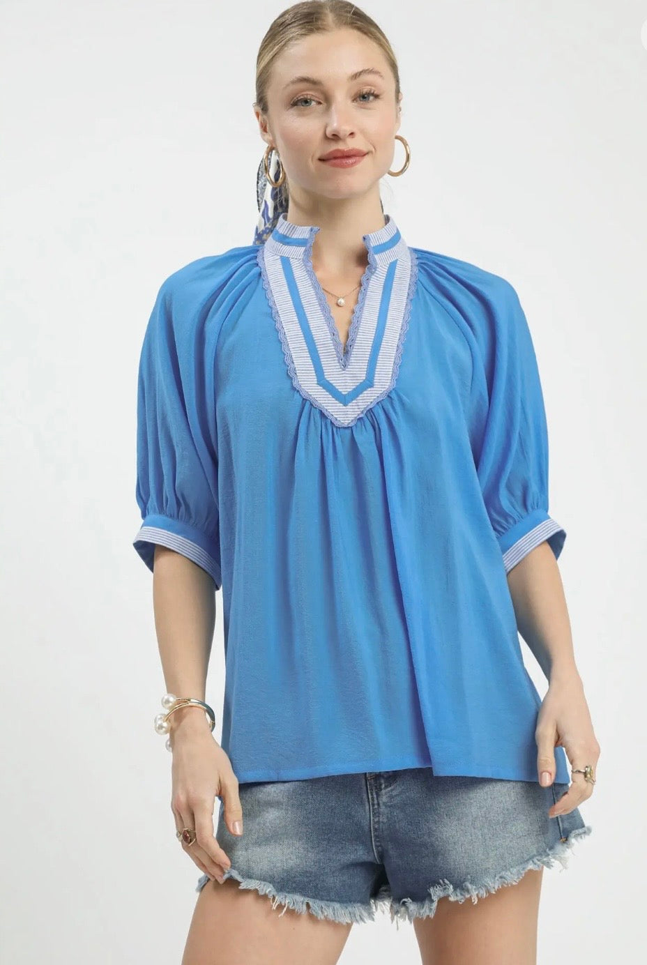 “Blue Babe” top regular and curvy