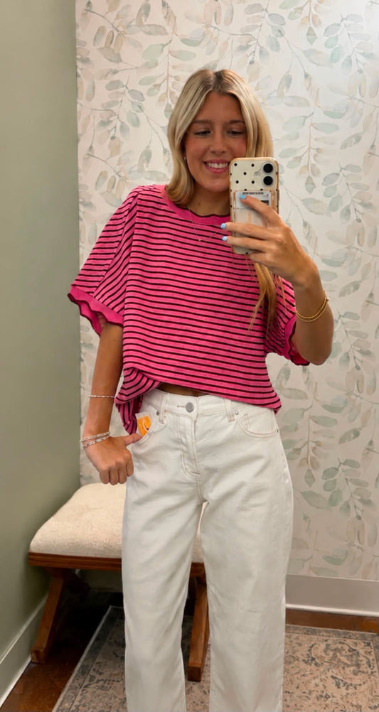 Pink Scallop Top