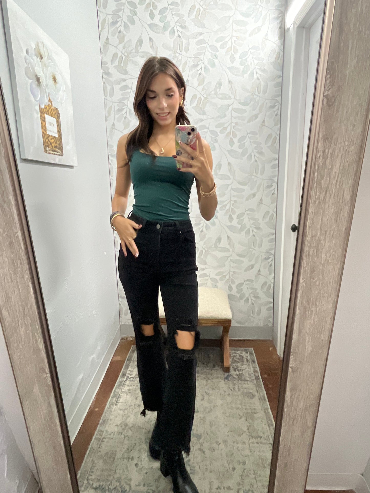 SOLID SQUARE NECK KNIT TOP
