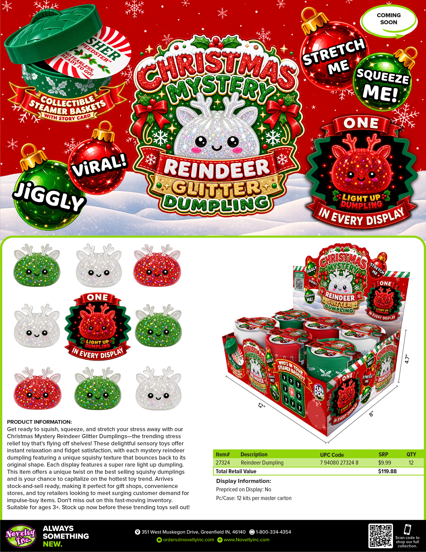 Xmas Mystery Reindeer Dumpling Squishy