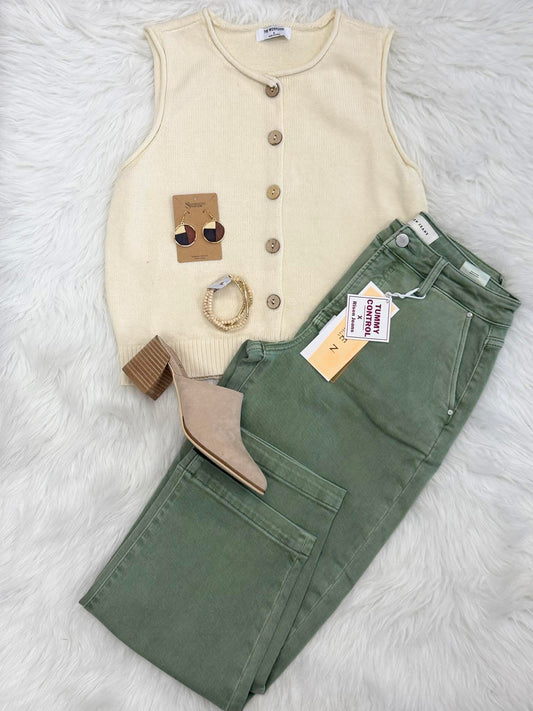 "Raw Edge" Sleeveless Sweater