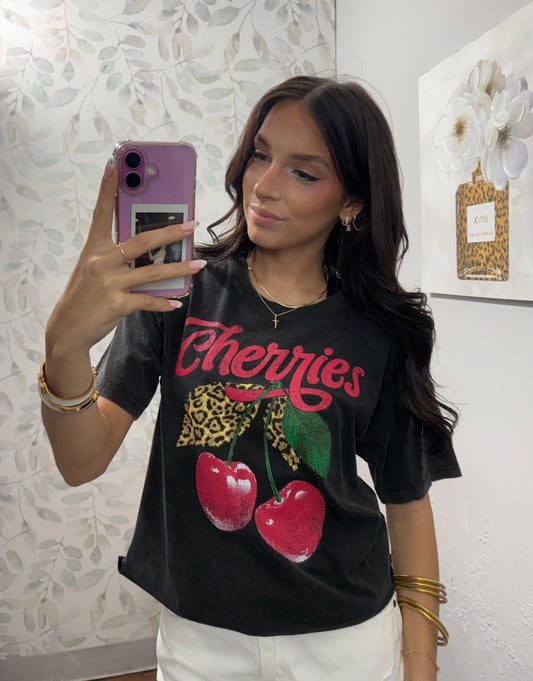 Cherries Graphic Crop Tee