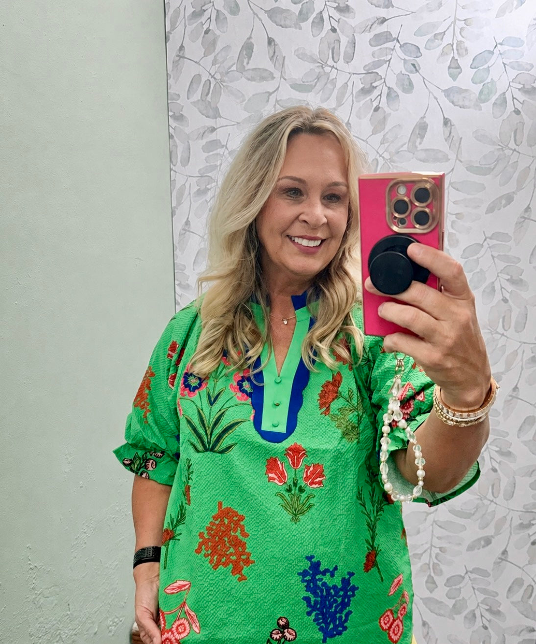 Floral Blouse Trim Collar