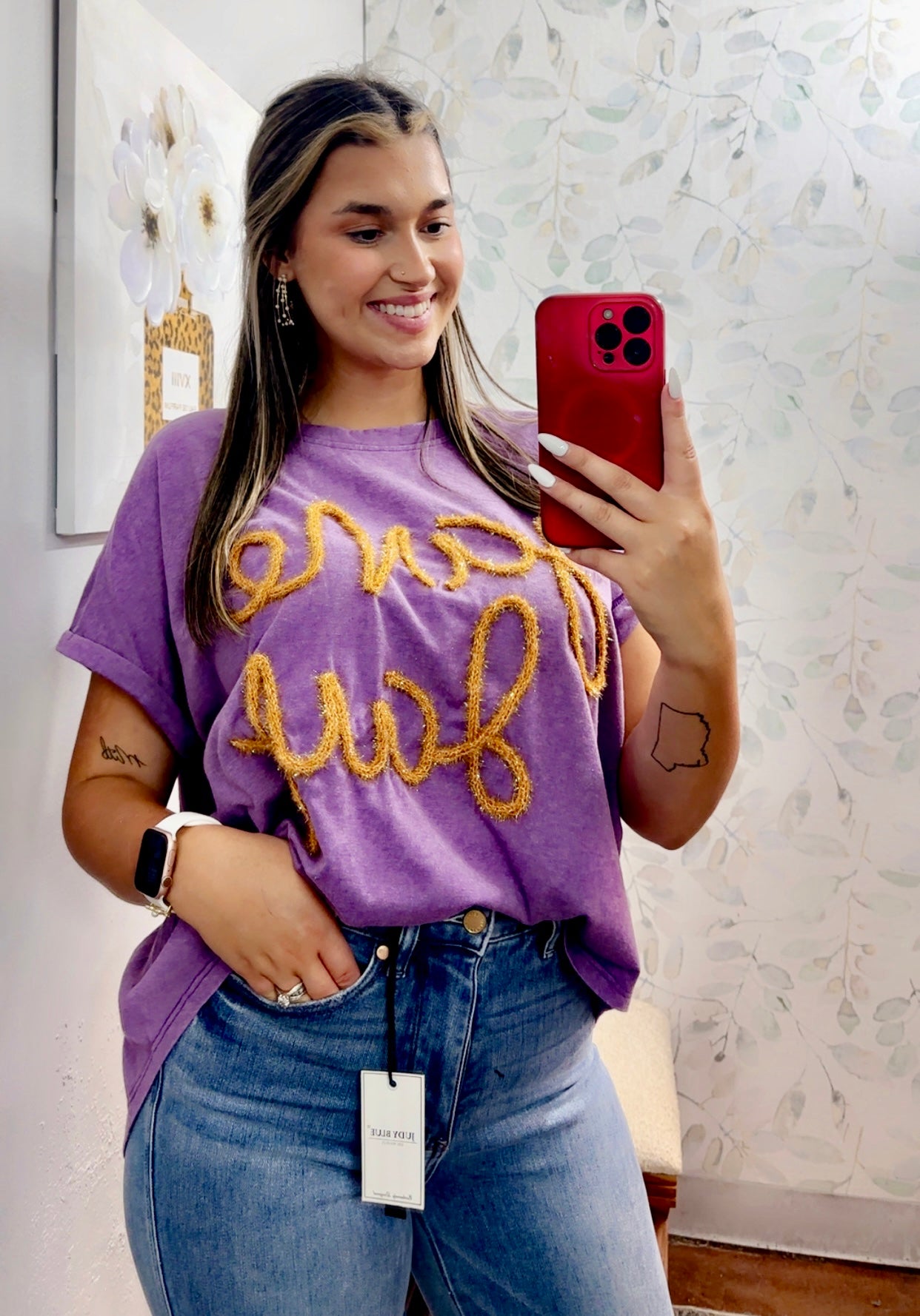"LSU " Metallic Game Day Shirt