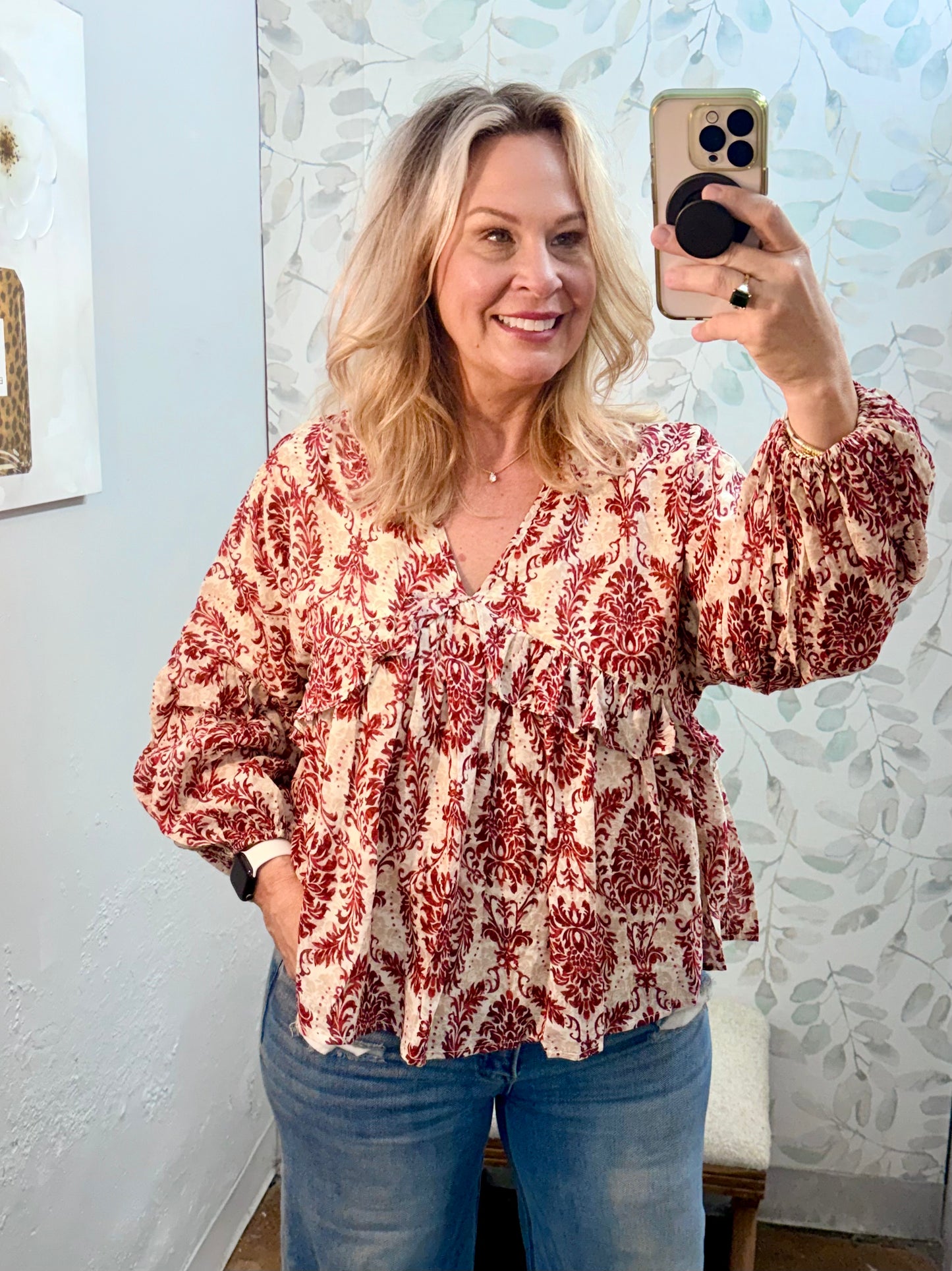 Printed Babydoll Top