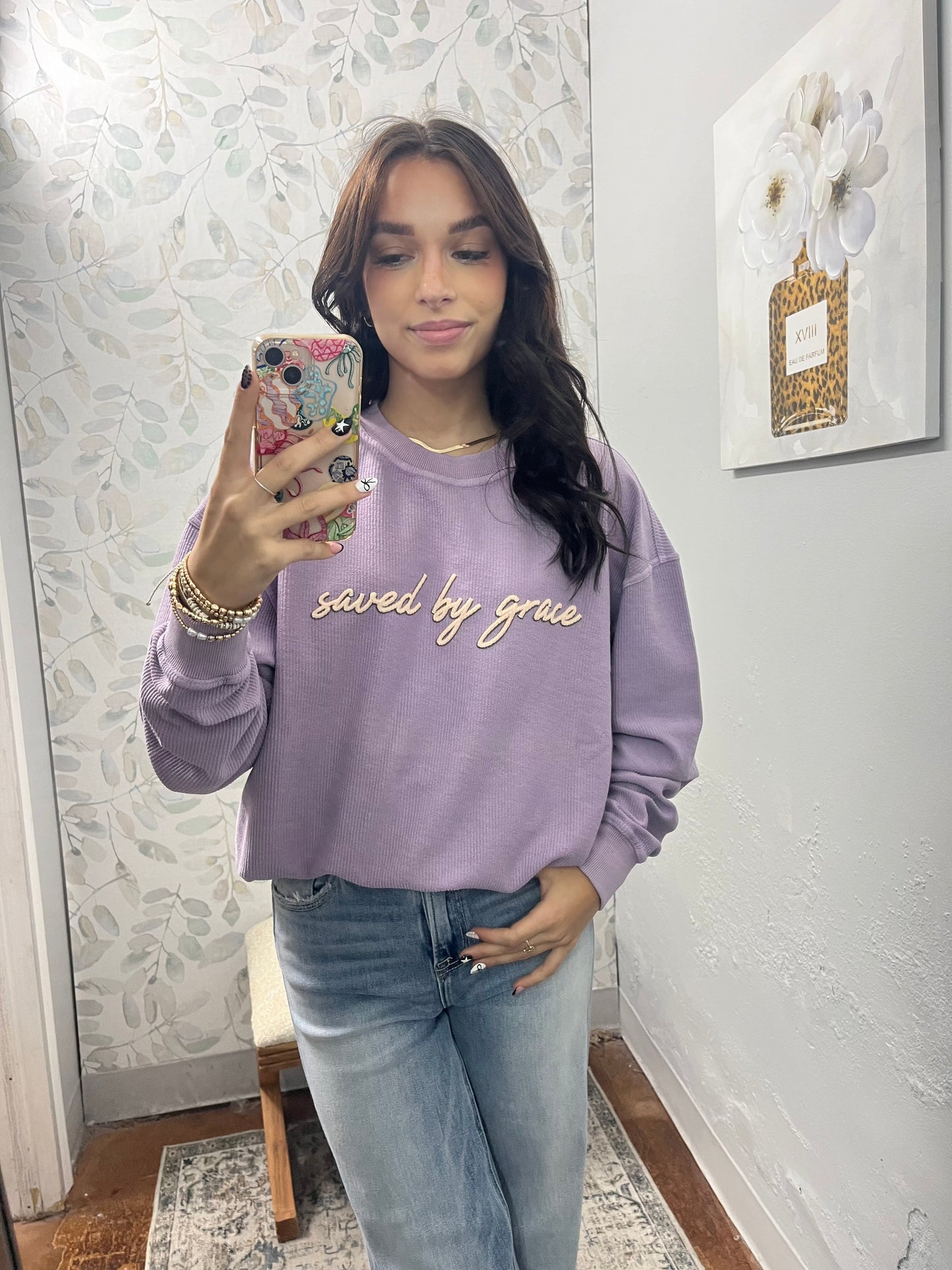 "Saved By Grace" Puff Sweatshirt