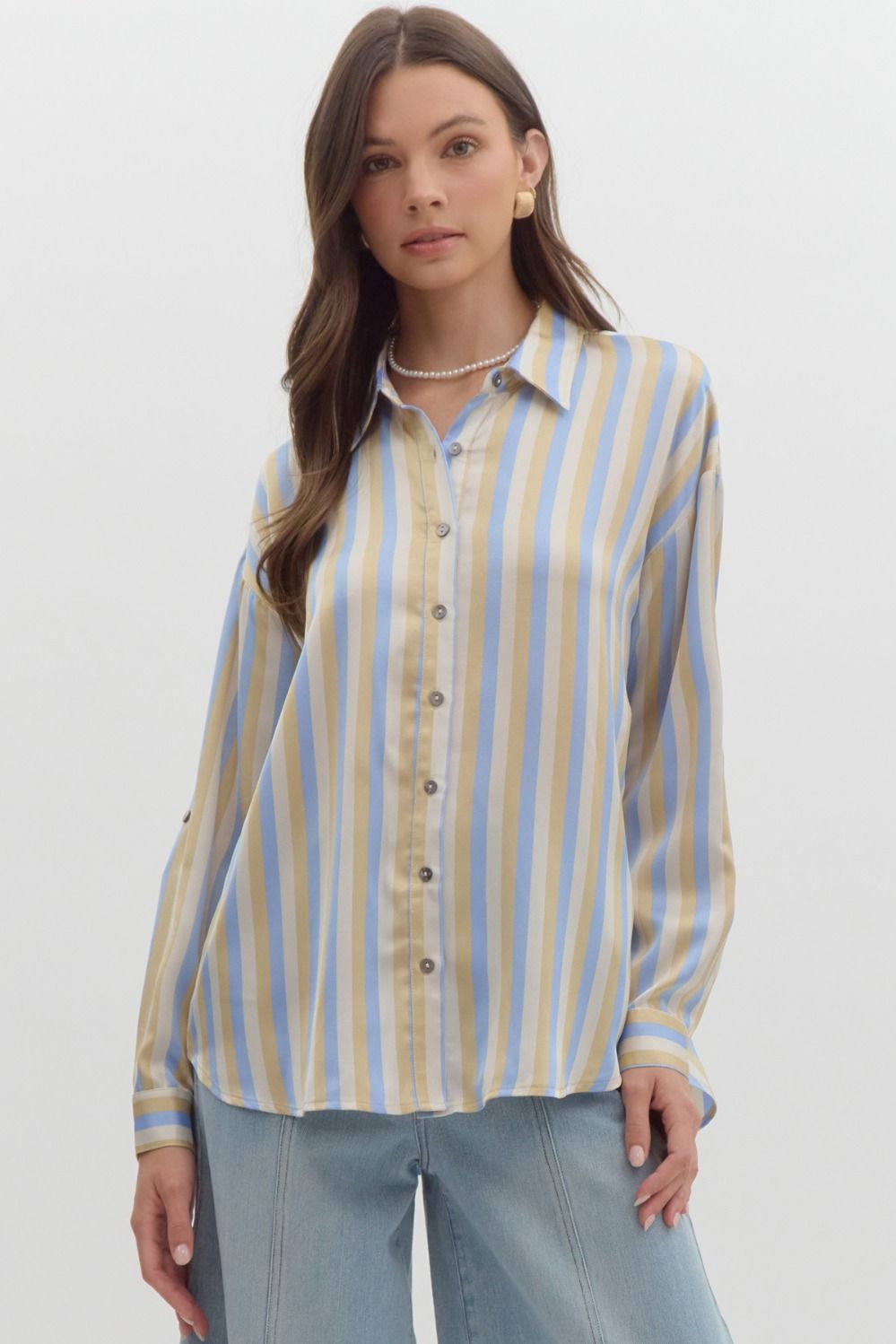Striped button down