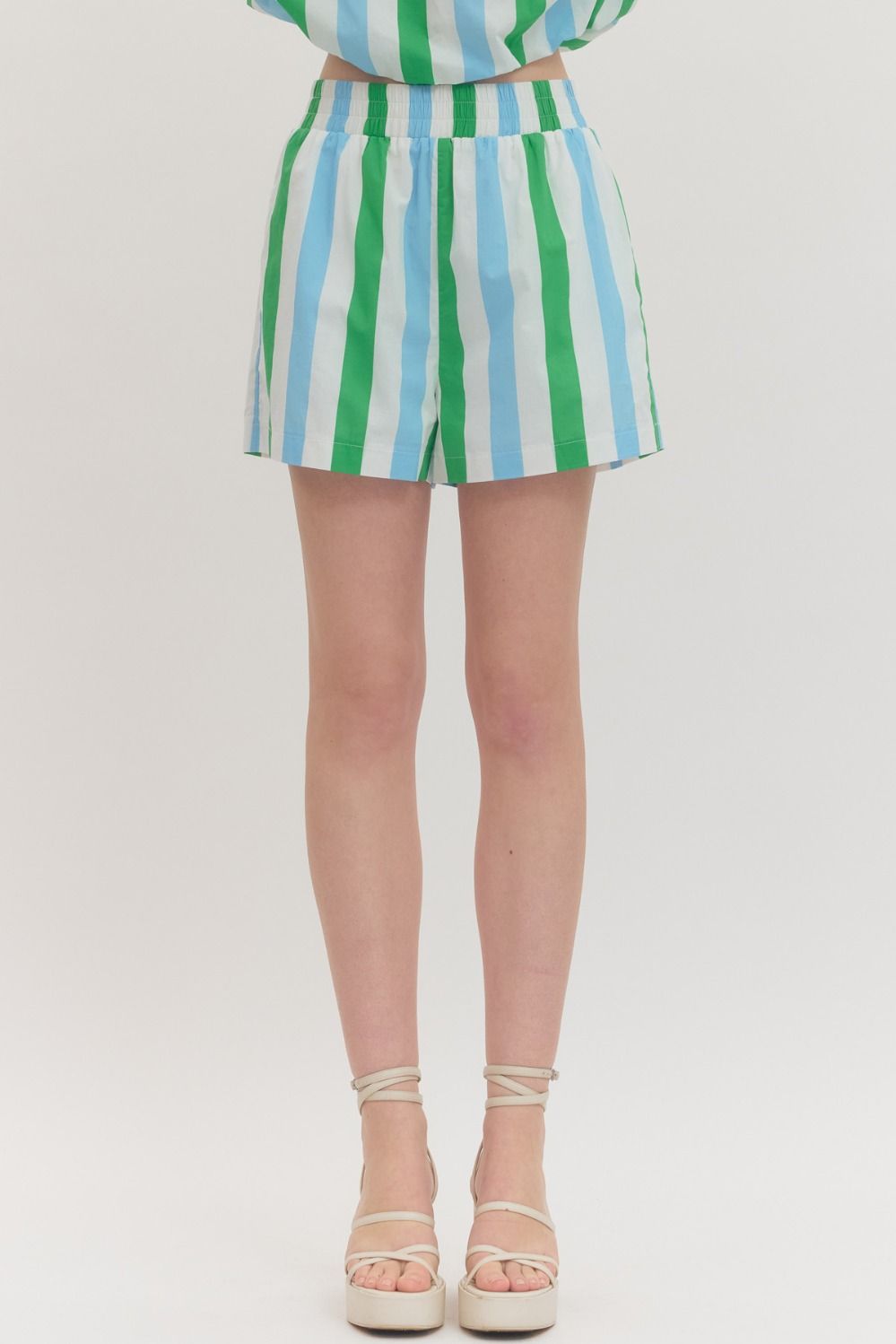 Green/blue stripe short