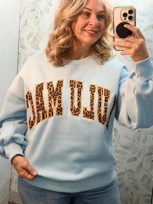 Lulu Mac Sweatshirt w/ Leopard Letters