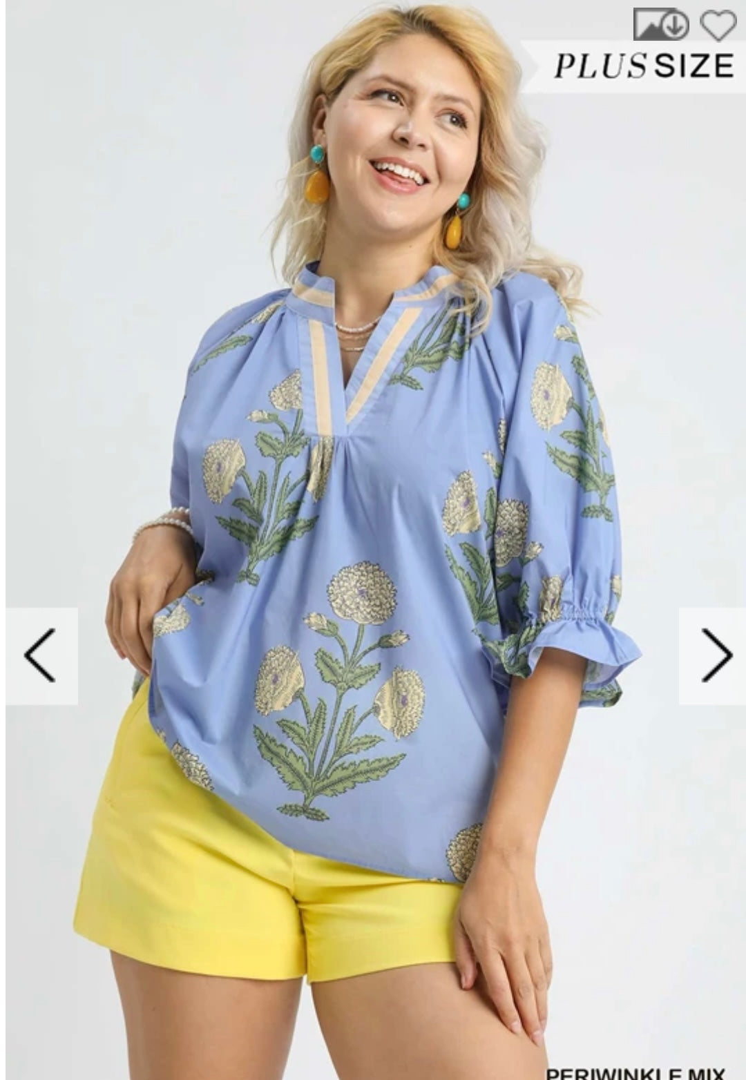 Periwinkle Flowers Curvy Top