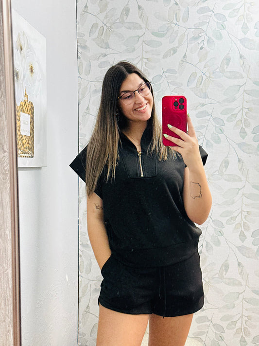 Scuba High Neck Half Zip Top