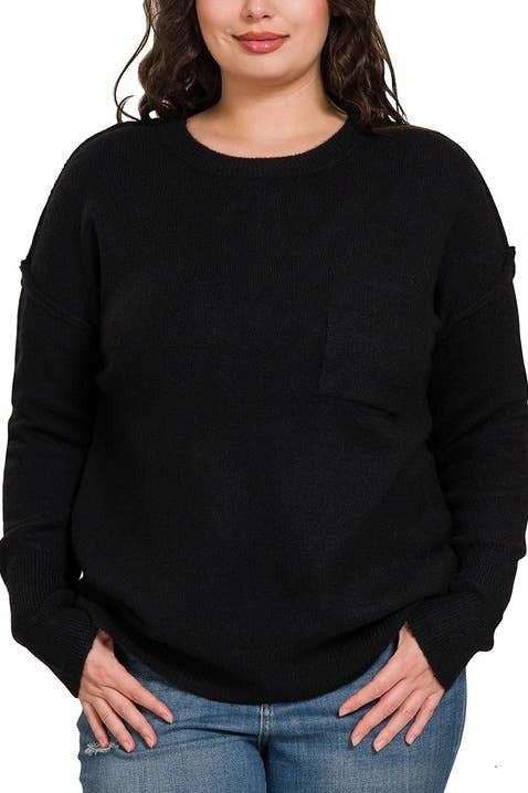 "Bye" Hi-Low Sweater