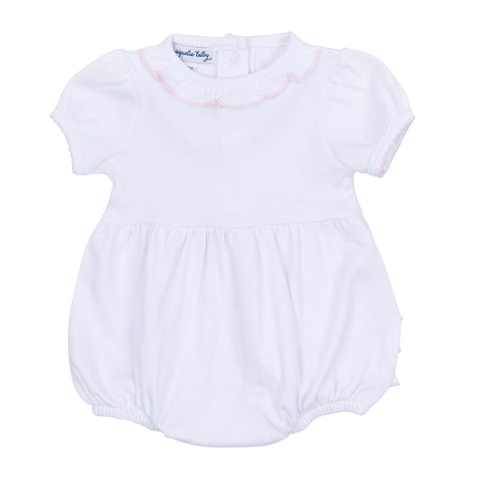 Solid Ruffle Bubble - White Pink