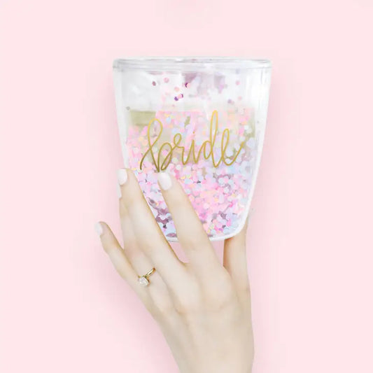 "Bride" Glitter Wine